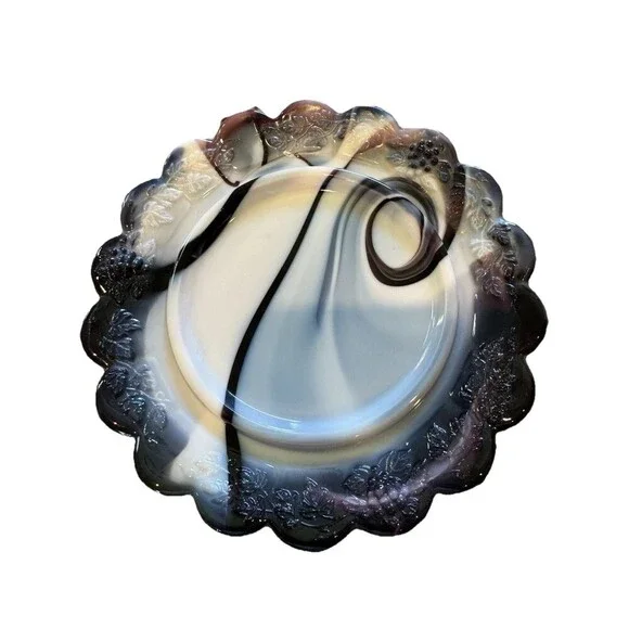 West Moreland “Marble” Grape Butter Purple Slag Dish 1970’s - Picture 3 of 6